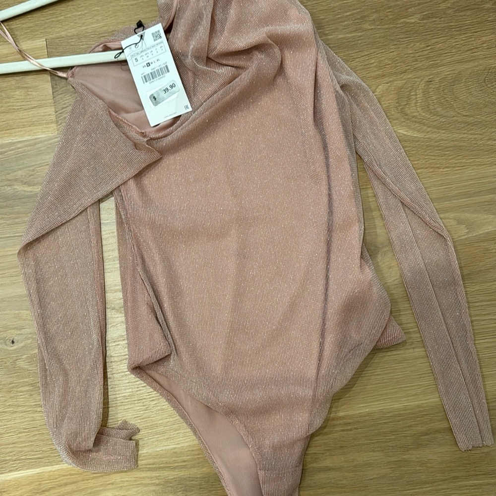 Zara shiny asymmetric bodysuit
